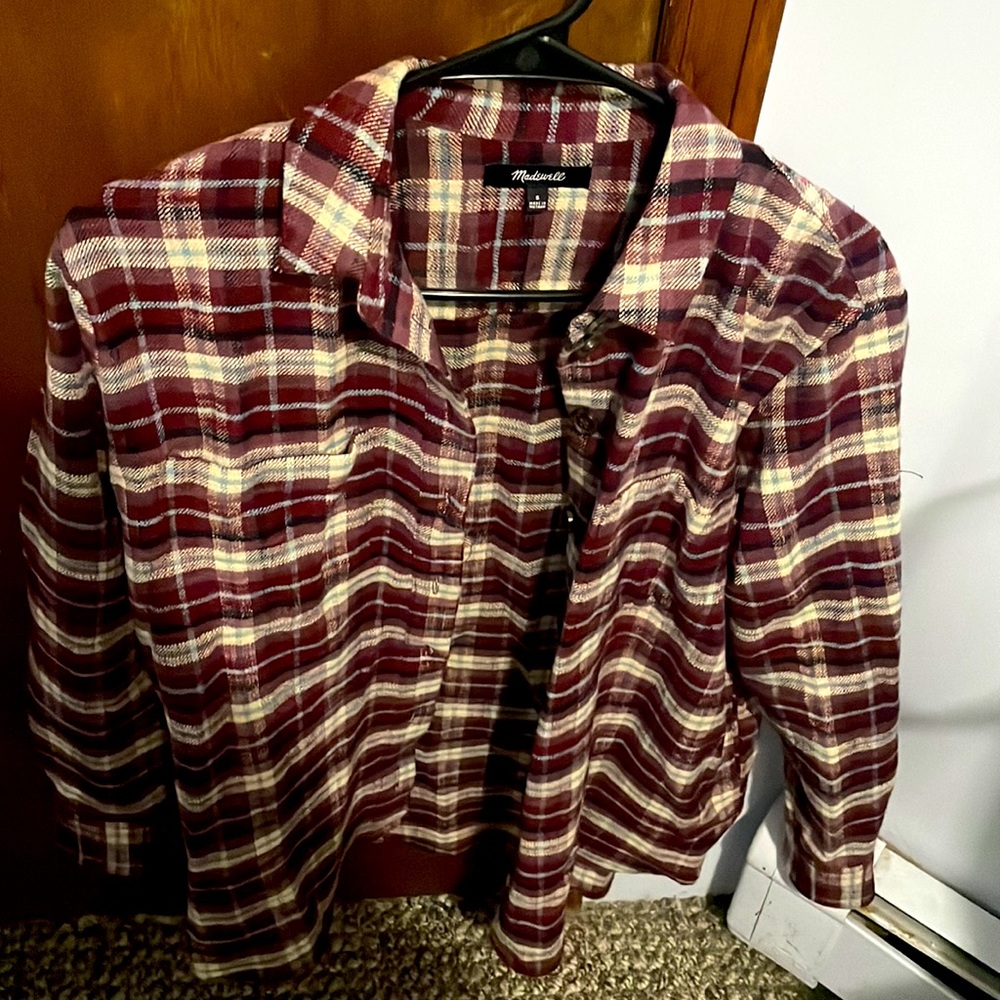 Madewell plum flannel oversized 90s style